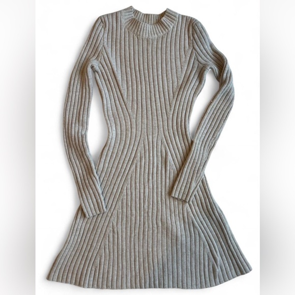 Hollister Dresses & Skirts - Hollister Cream Knit Midi Sweater Dress